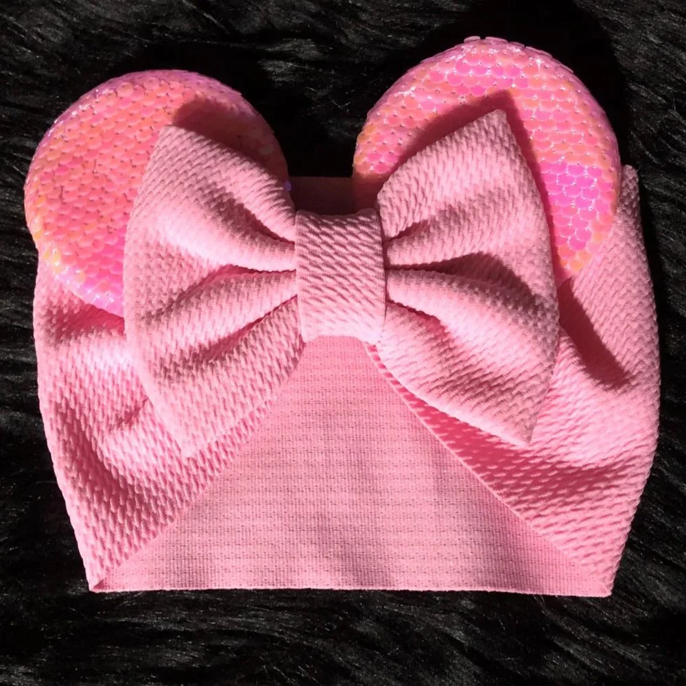 Adorable Sequin Mouse Ears Baby Turban‎ NWOT